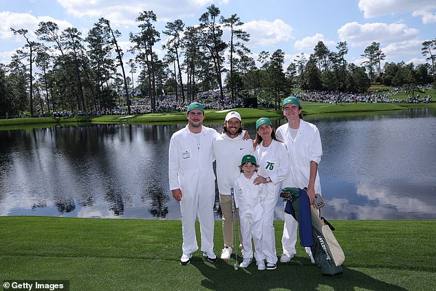 Fleetwood was joined in Augusta by his wife Clare, who is 23 years his senior, and his two stepsons from her previous relationship