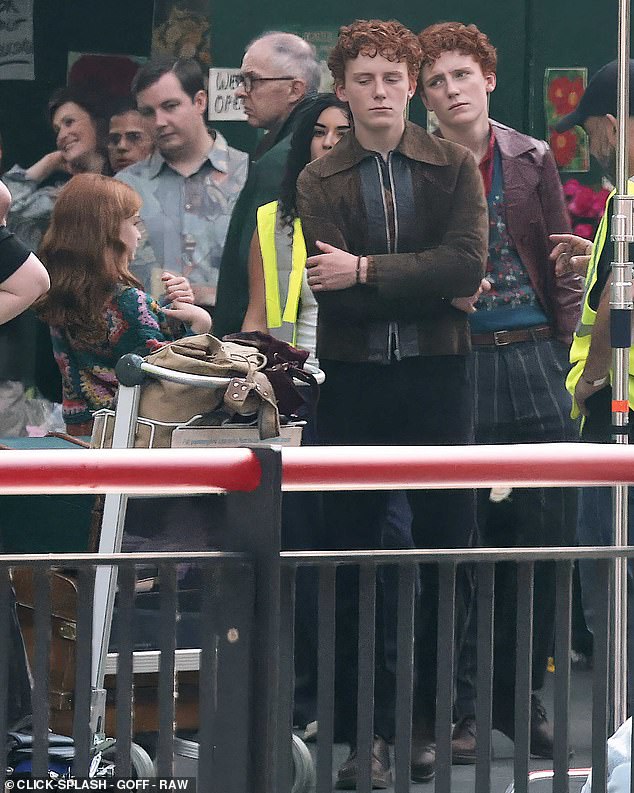 Twins Fred and George appeared to be dressed in more of a 70s style with leather jackets boasting large lapels along with tank tops and flares