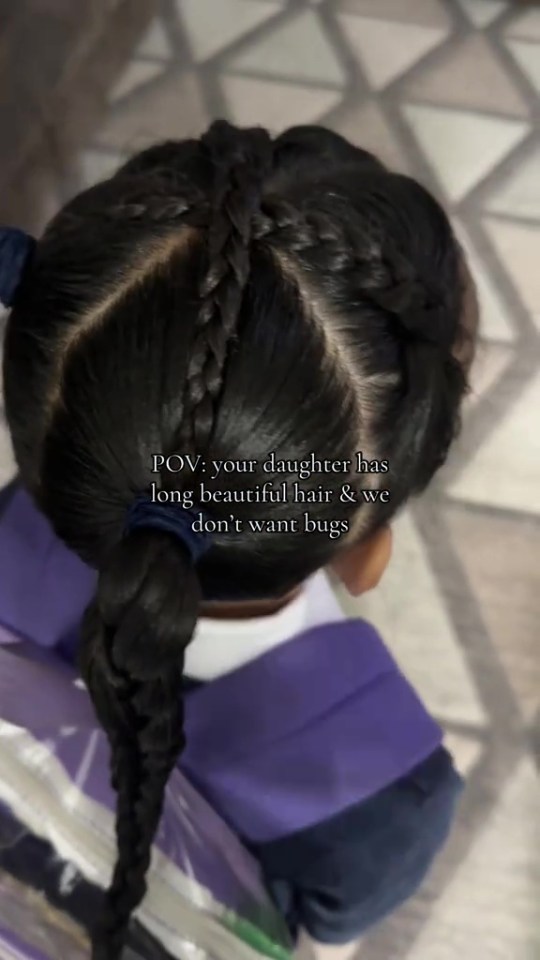 Girl with long braided hair.