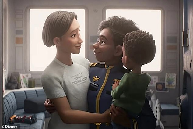 The film, tells the story of Buzz Lightyear and features Alisha Hawthorne (voiced by Uzo Aduba), who is seen marrying her partner Kiko and raising a child during a montage
