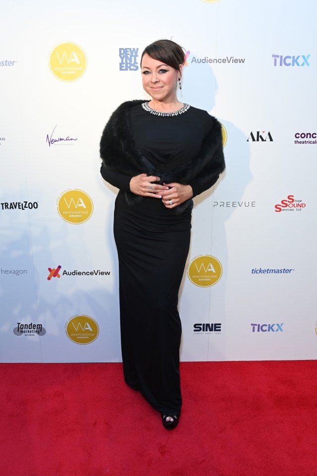Lisa Scott-Lee at the WhatsOnStage Awards.