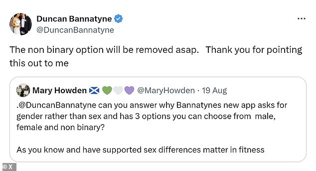 Bannatyne responds to challenge on X from women's rights campaigner Mary Howden
