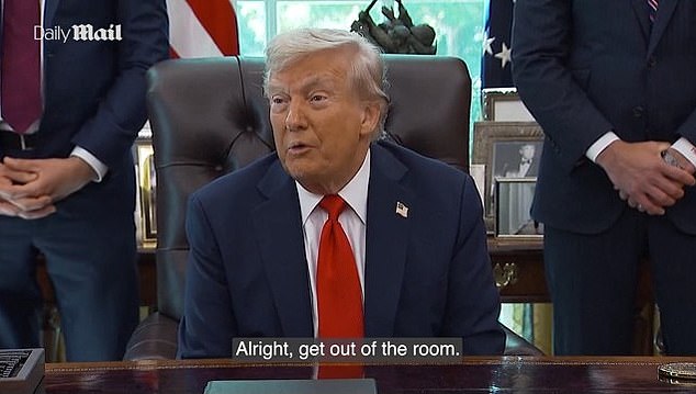 Trump famously made his chief of staff Mick Mulvaney leave the Oval Office for coughing during an interview in 2019
