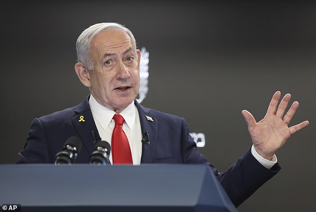 Benjamin Netanyahu (pictured) has said an Israeli strike on a hospital in the Gaza Strip that killed 20 people, including five journalists, was a 'tragic mishap'