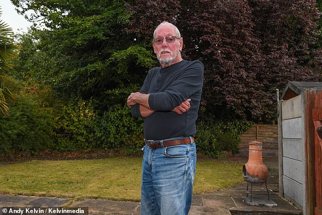 James Lee (pictured), who lives next door to Ms Rayner in Ashton-under-Lyne, wants to catch her at home so he can ask her to do something about the 70ft tree that towers above his garden