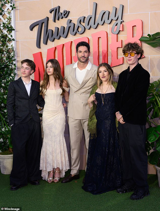 Tom took to his social media to share an image of he and his offspring on the glitzy red carpet at Leicester Square on Thursday