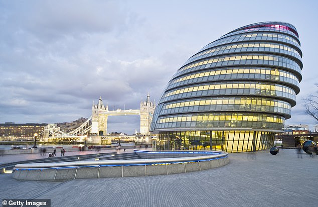 Dale Vince’s firm Ecotricity has been paid more than £3.5million to supply power to the mayor’s Greater London Authority (GLA) (pictured) since 2020