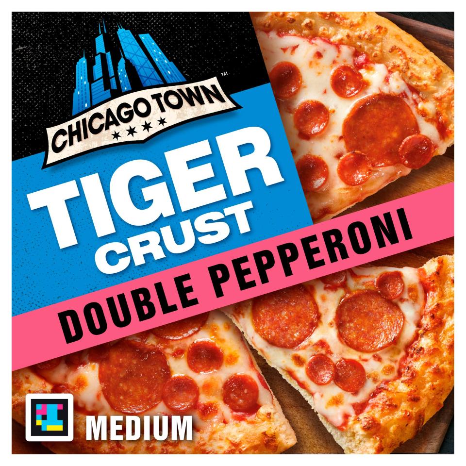 Chicago Town Tiger Crust Double Pepperoni medium pizza.