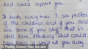 Julia's letter (pictured) also had a direct message to her grandchildren
