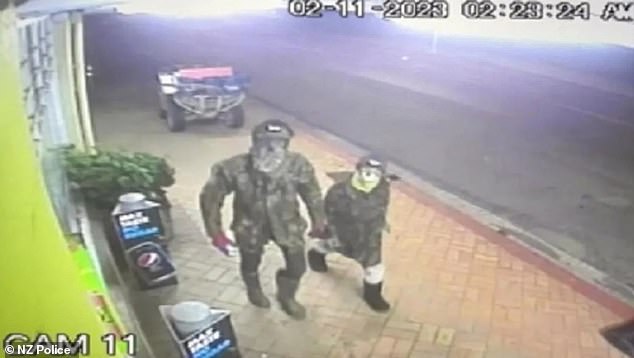 He was subsequently charged with aggravated robbery, aggravated wounding and unlawfully possessing a firearm. Pictured: CCTV footage of what is believed to be Phillips