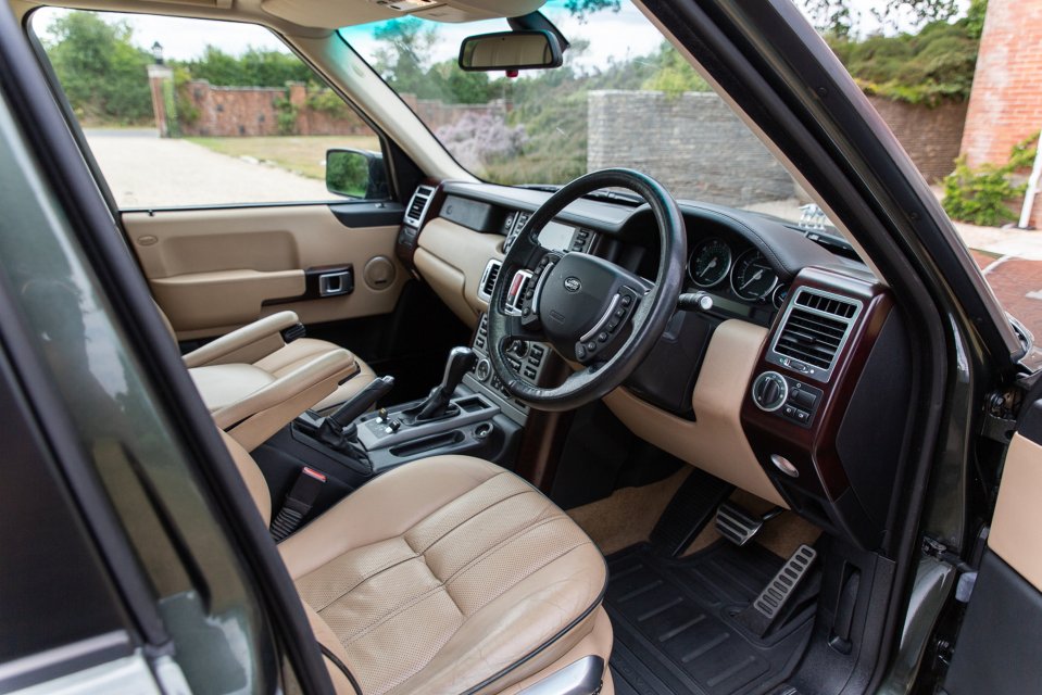 Interior view of Queen Elizabeth II's Range Rover.