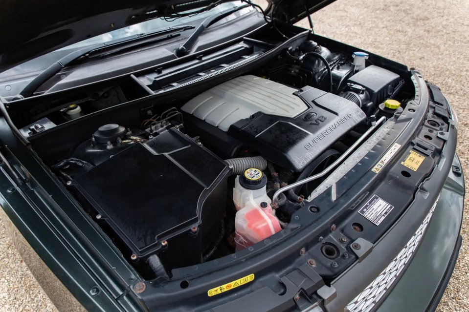 Engine bay of Queen Elizabeth II's Range Rover.