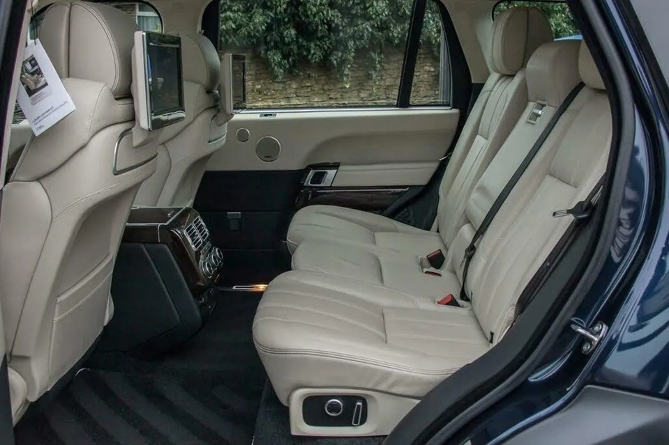 Rear seats of Queen Elizabeth II's Range Rover.