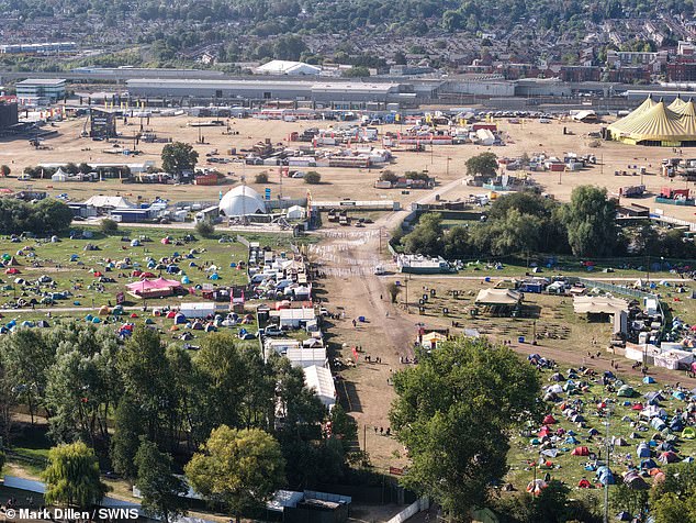 The shots were captured as the clean-up operation began on the Bank Holiday Monday following the end of the popular festival