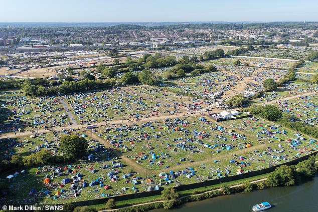 The festival - which attracted 90,000 people to the town last year - tries to encourage ticket-holders to take home their tents but the message seems to have fallen on deaf ears