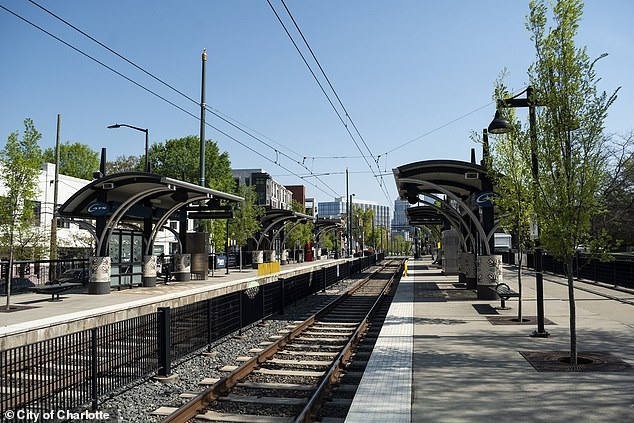 Iryna Zarutska, 23, was found dead at 9.55pm on Friday at South End light rail station (pictured) in North Carolina