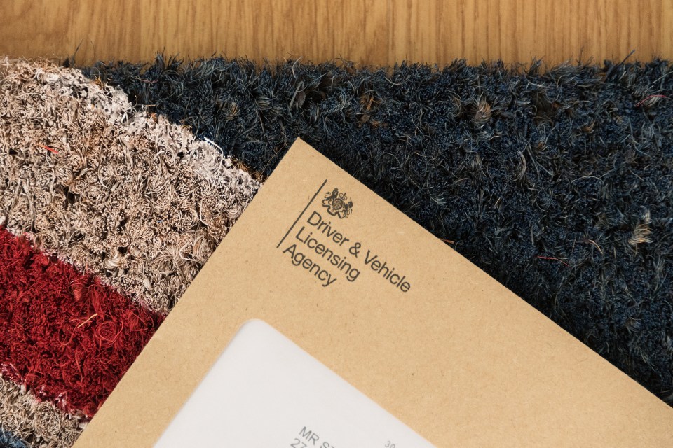 DVLA letter on a doormat.
