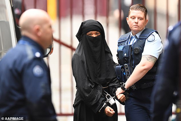 Patterson's only opportunity to interact with other inmates is through a shared mesh fence that connects her courtyard with the courtyard belonging to 'Tiny Terrorist' Momena Shoma's cell