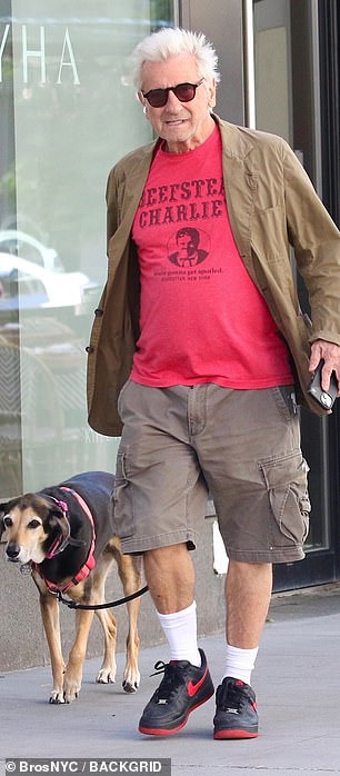 The star was seen enjoying a stroll with his dog Mary