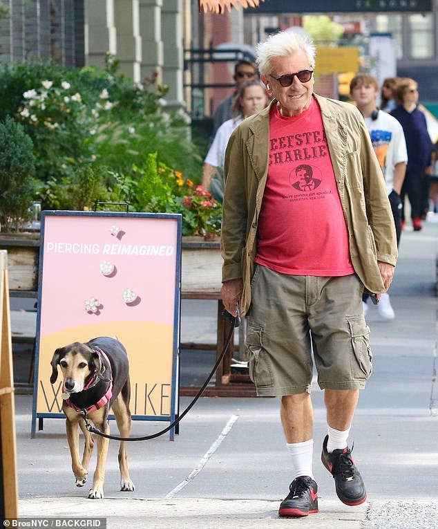 The pooch dutifully remained by his side
