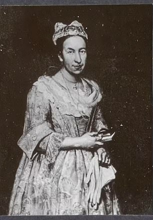 The painting is a portrait of Contessa Colleoni created by Vittore Ghislandi in 1743