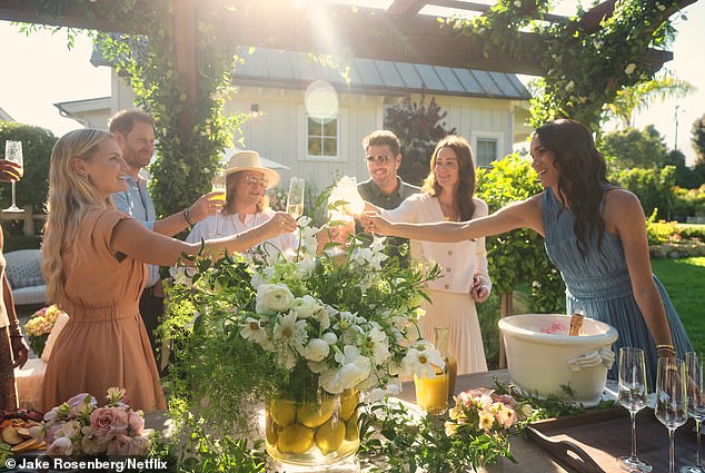 The Netflix series With Love, Meghan is the most recent television release by the Sussexes. Pictured: Meghan and her friends in season one