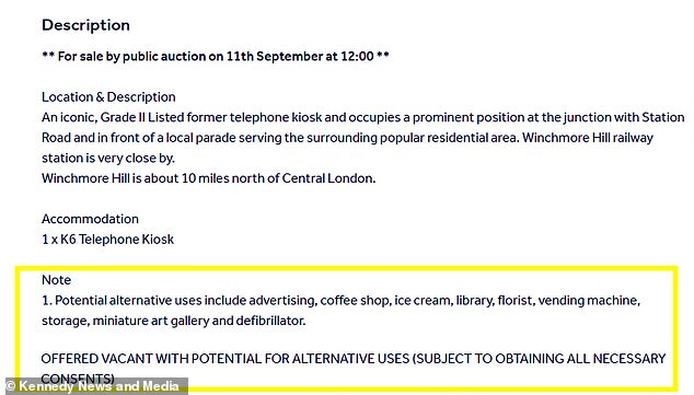 The description says a new use would be 'subject to obtaining all necessary consents'
