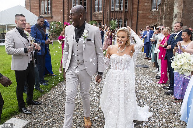 The TV personality, 63, insisted that she has no interest what her ex-flame Ben, 53, is up to and claimed that she 'never wants to see him again' (pictured Ben's wedding to Vanessa)