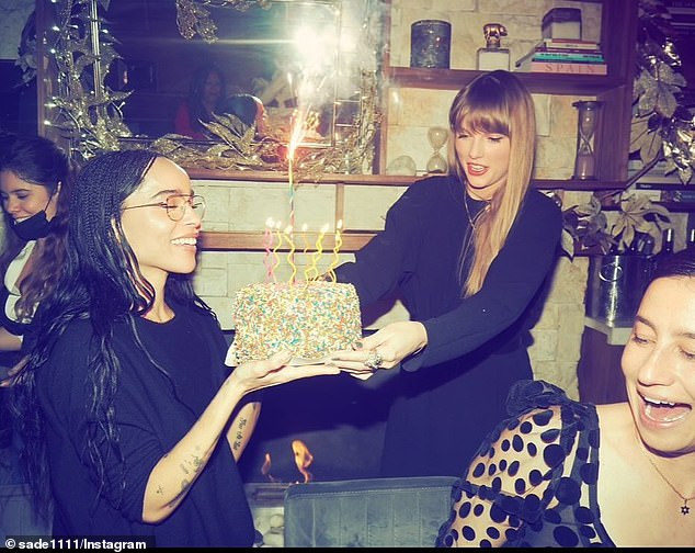 Zoe meanwhile has been a close friend of Taylor's since 2016, only recently sharing a story on Late Night with Seth Meyers about staying at Taylor's LA home during the LA wildfires (pictured together in 2023)