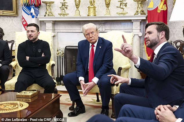 The original photograph was captured in the Oval Office last week as President Donald Trump met with Vice President JD Vance and Ukrainian President Volodymyr Zelensky