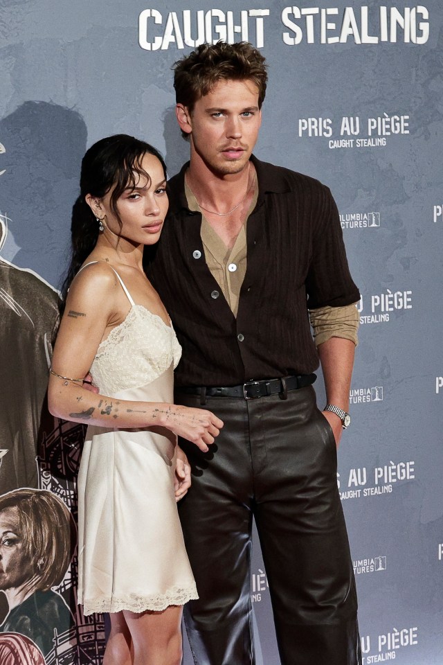 Zoe Kravitz and Austin Butler at the premiere of "Caught Stealing."