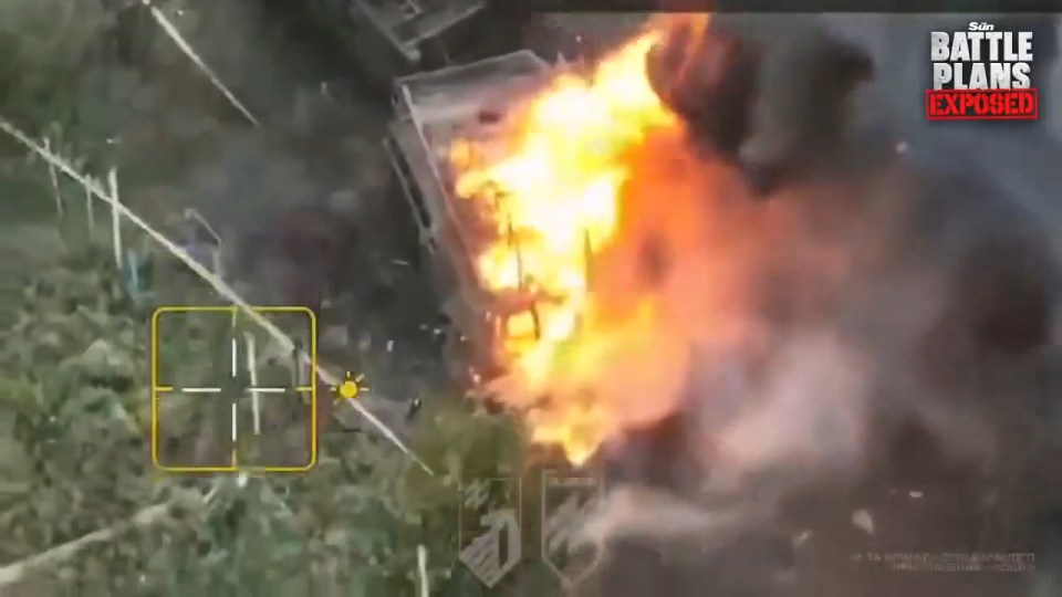 Video still of a large fire.