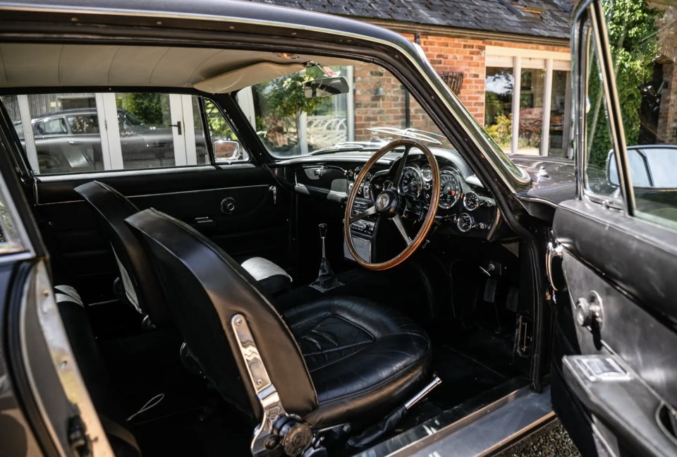 Interior of a restored 1966 Aston Martin DB6 Mk1 Vantage.