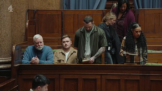 Tommy and James sit in the front bench as Dan A clutches his notepad and stares downwards