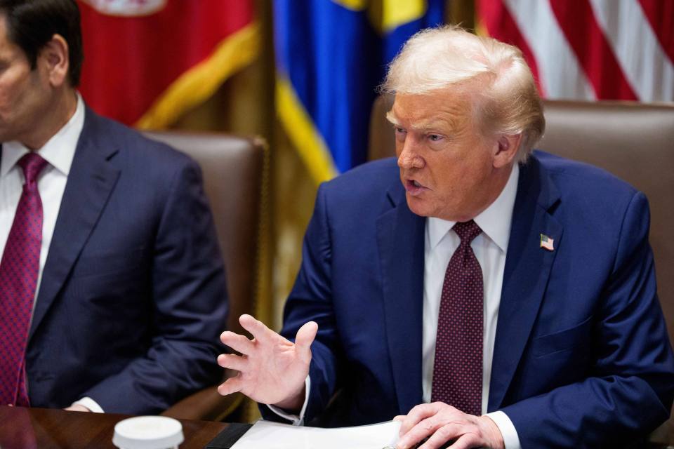 President Trump speaking at a cabinet meeting.