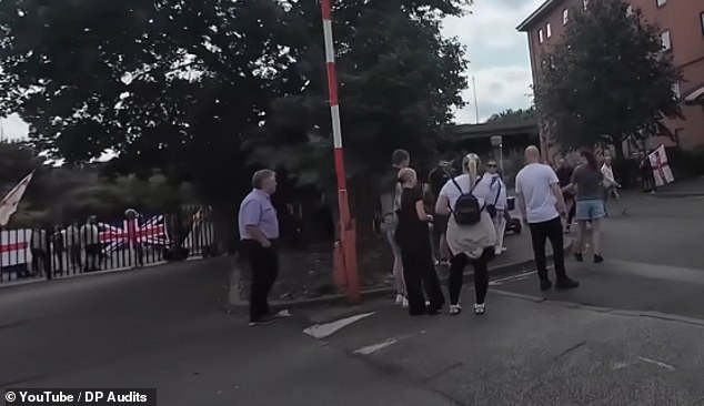 The group were forced to leave the premises at which point they joined up with fellow flag-bearers