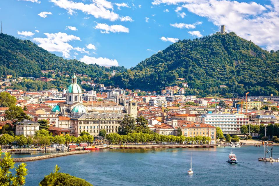 Como, Italy waterfront view.