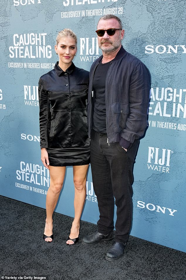 Caught Stealing cast member Liev Schreiber attended the premiere with his wife Taylor Neisen