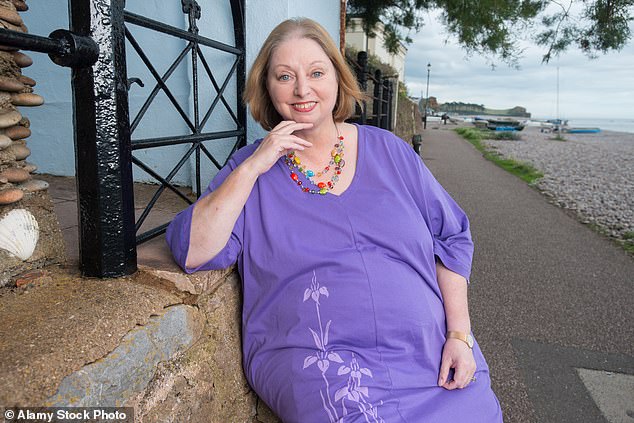 Author Hilary Mantel, who Amanda was mistaken for, by the sea near her home in the coastal town Budleigh Salterton, Devon in 2012