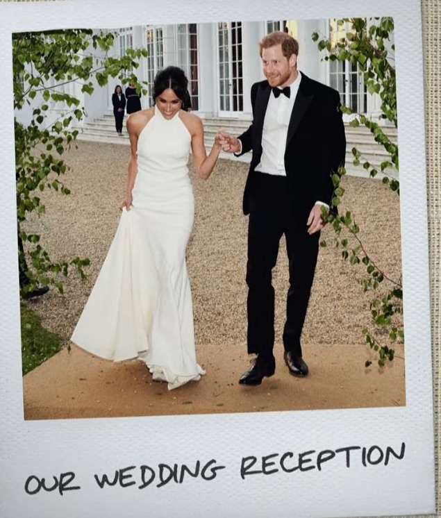 Photo of Meghan Markle and Prince Harry at their wedding reception.
