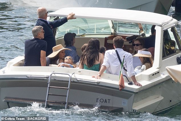 The group travelled by boat to the exclusive restaurant