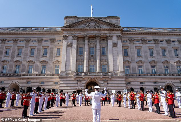 In the book, fictional detective Roy Grace looks for a killer in Buckingham Palace