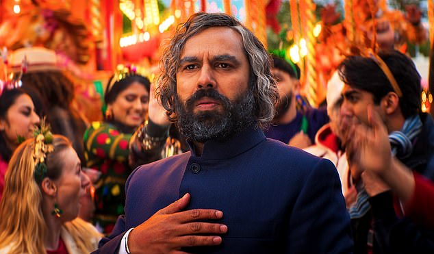 At the heart of the story is The Big Bang Theory's Kunal Nayyar, who takes on the role of modern-day Scrooge, Mr Sood (pictured)