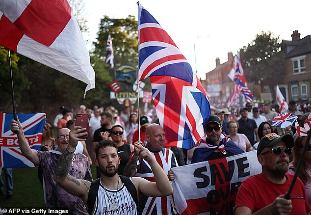 Recent weeks have seen protests outside hotels housing asylum seekers across Britain, including at the Bell Hotel in Epping, Essex, pictured, on August 8, 2025