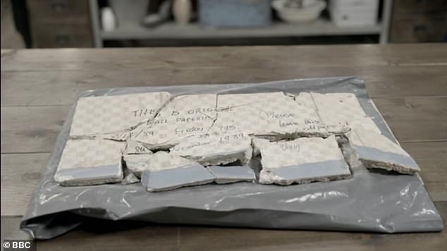 John and Margaret Ivin appeared on the programme to see if the experts could do anything with a section of plaster from their kitchen wall that they found while giving their cooking space a makeover last summer (pictured)