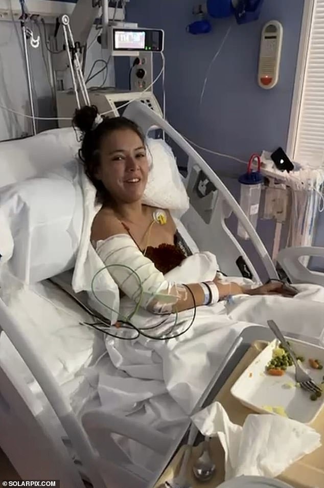 Ebony Cordingley in hospital in Ibiza