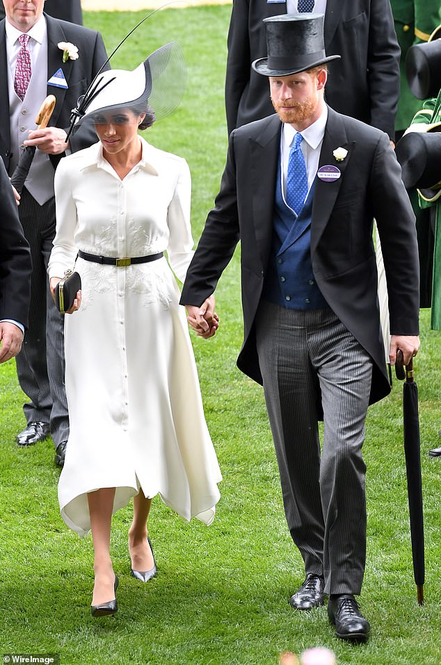 Meghan appeared to opt for pantyhose during high profile events, such as Royal Ascot (pictured in 2018)