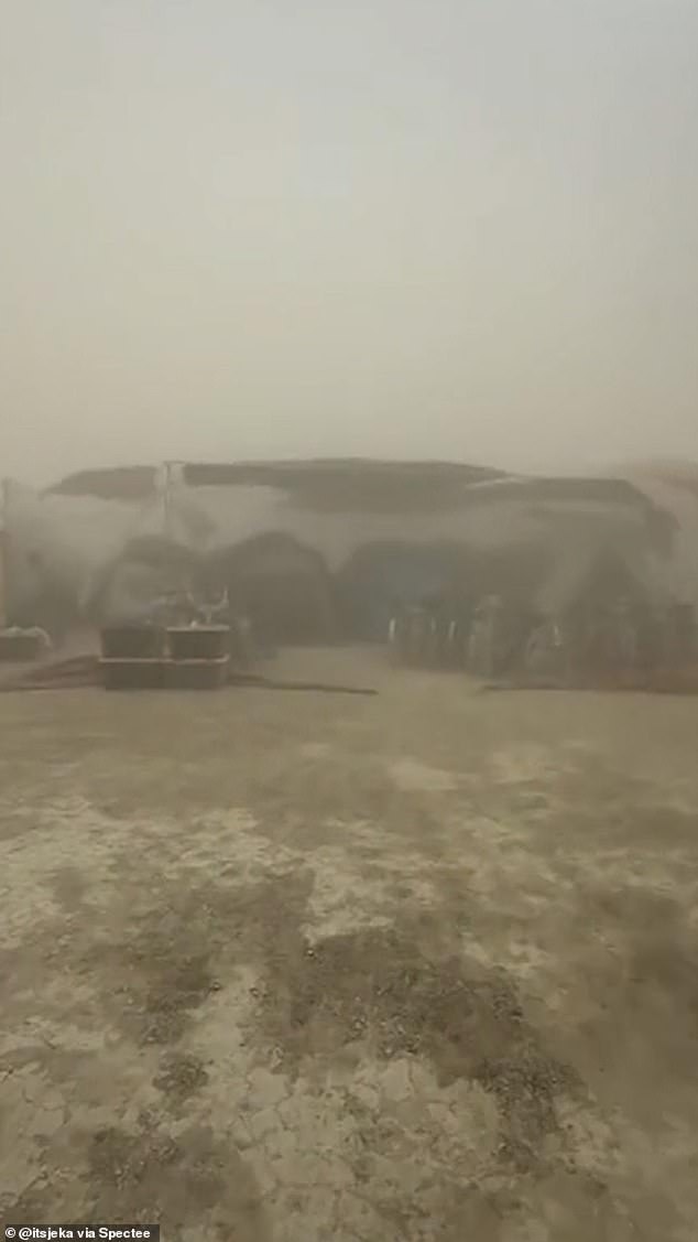 On Tuesday, after the Orgy Tent was destroyed, organisers warned festivalgoers about the ongoing weather disruption