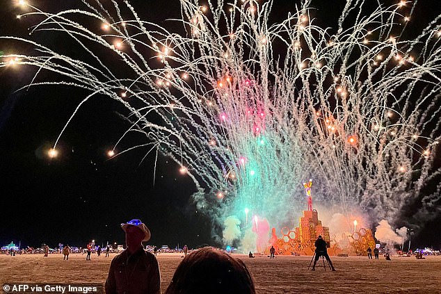 The original Burning Man festivals in the late eighties were attended by just a few hundred people, but numbers ballooned to more than 10,000 in the nineties (stock image)