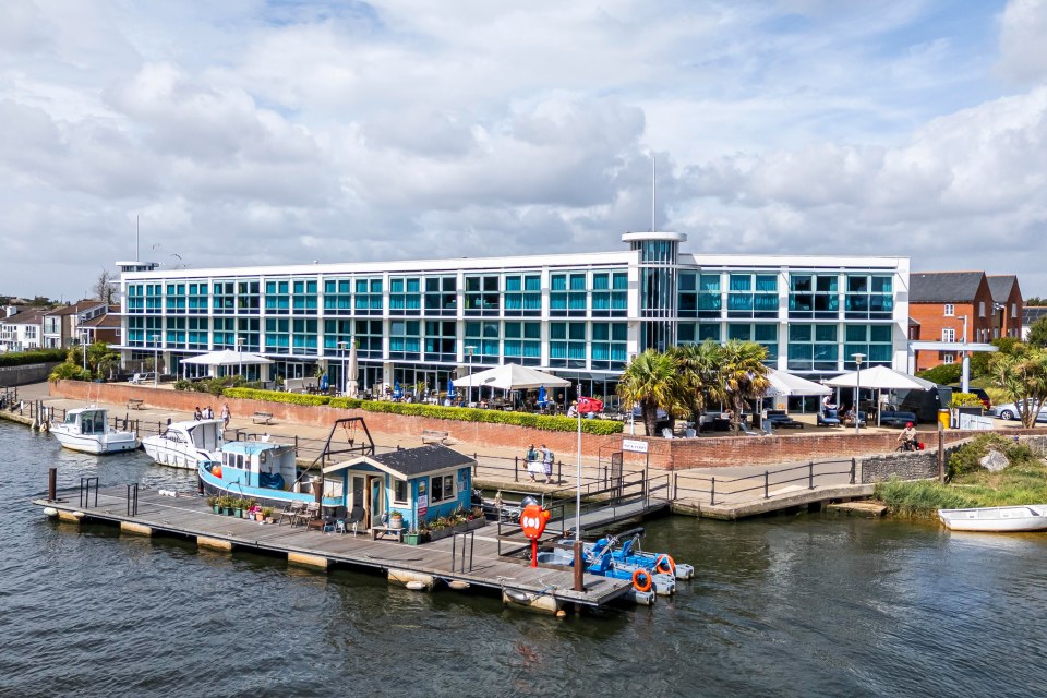 Captain's Club Hotel & Spa overlooking the River Stour in Christchurch.
